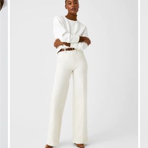 New with tags: Spanx seamed front, wide leg Ecru wash. Size small petite